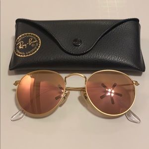 RAY-BAN Round Mirrored Pink Sunglasses